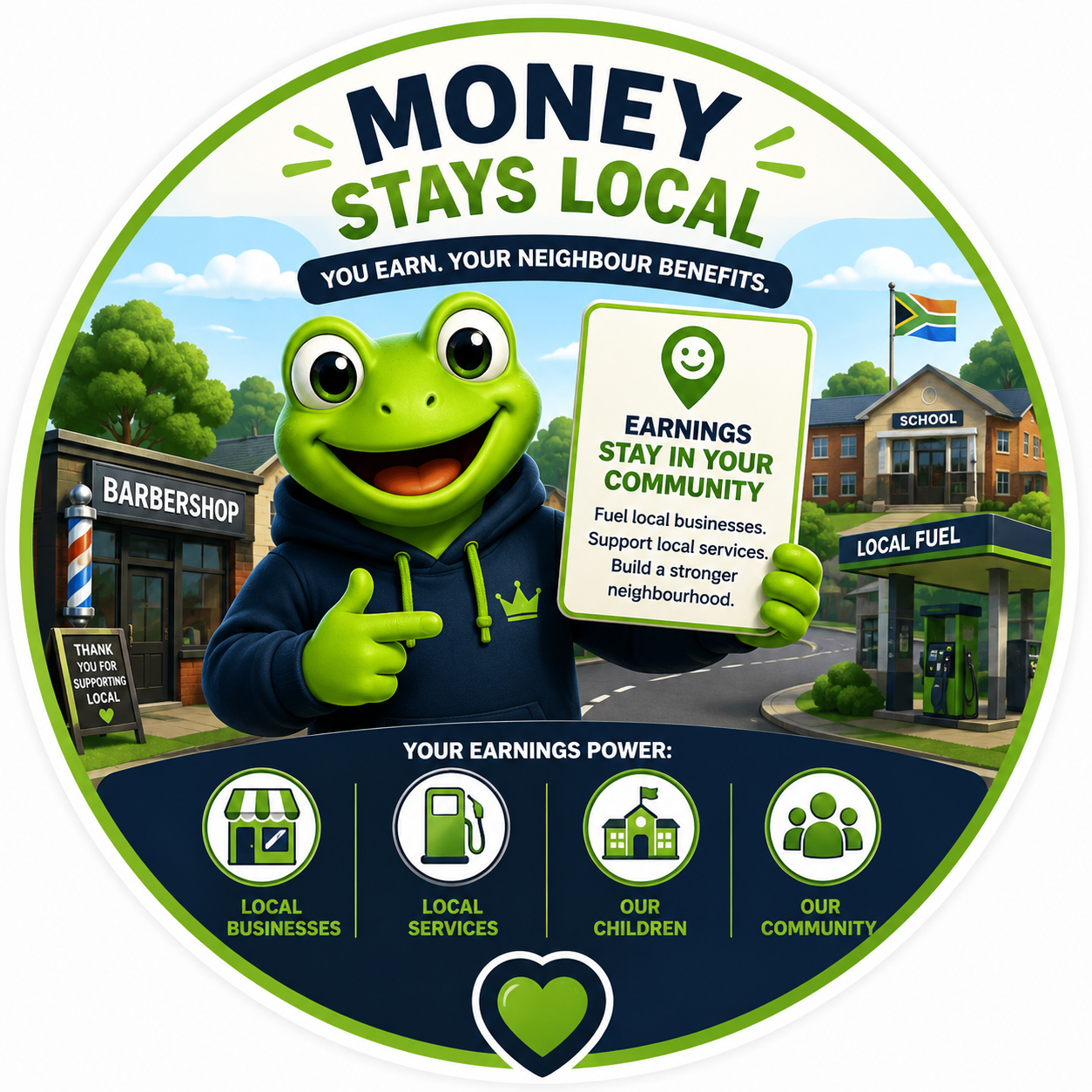 HopDrop — Money stays local