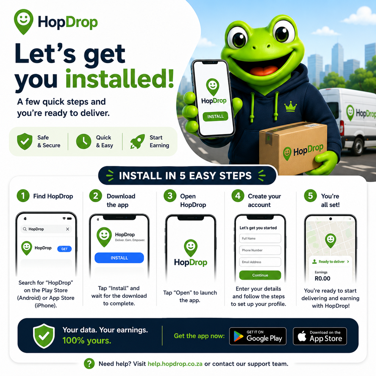 HopDrop — Let's get you installed in 5 easy steps